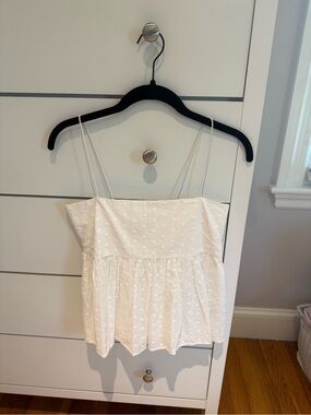 NWT ENVI WHITE BABYDOLL TANK WITH FLORAL DESIGN